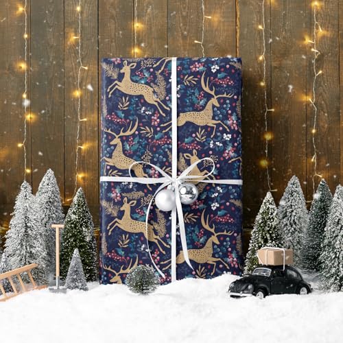 RUSPEPA Christmas Wrapping Paper Jumbo Roll Kraft Paper, Christmas Tree Design, 30 in x 100 ft U53088