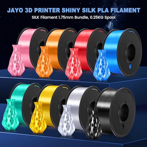 JAYO 3D Printer Filament Bundle, PLA Silk Multicolor 1.75mm, 8 Rolls 2kg G112230