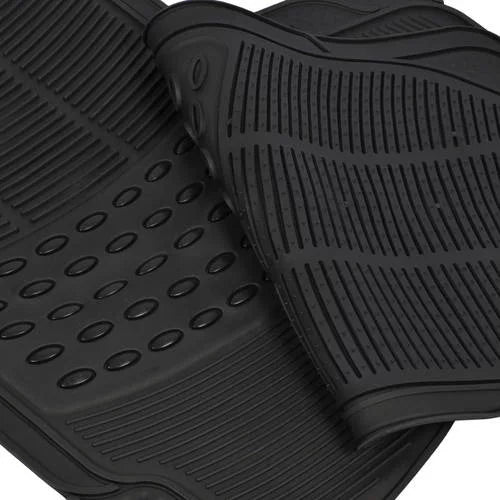 BDK Front Car Rubber Floor Mats 2-Piece Black Beige Gray Heavy Duty V735