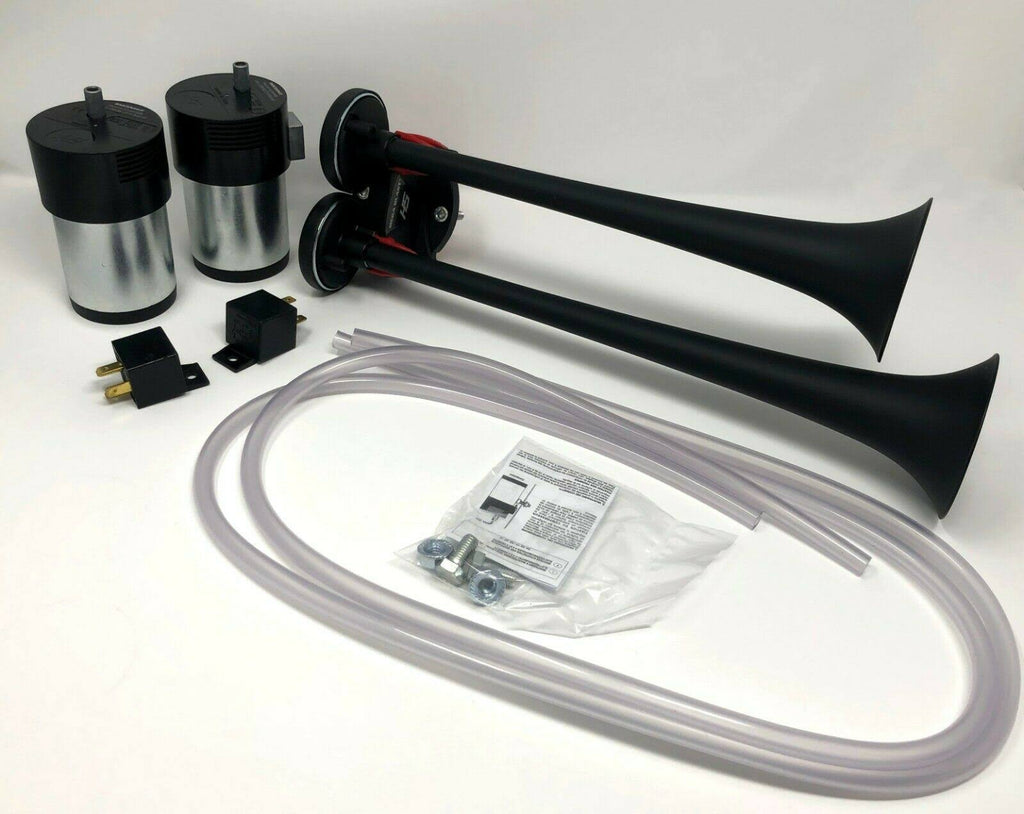 Mega Blast Air Horns for Trucks Cars SUV Train Sound Black F403
