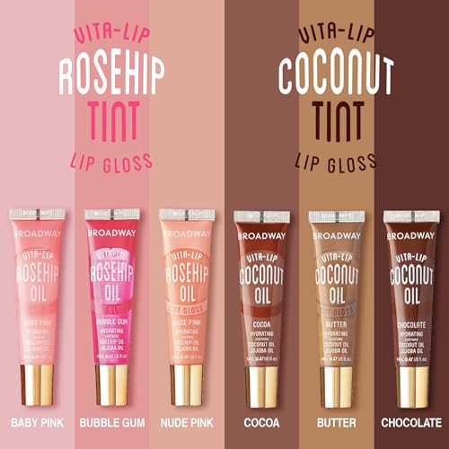 Ruby Kisses Broadway Vita-Lip Clear Lip Gloss 8 Pack, Ultra-Hydrating with Vitamins T1692