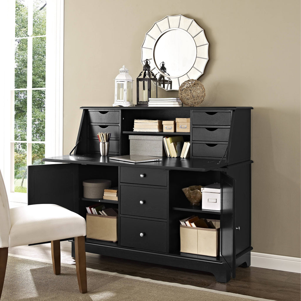 Crosley Furniture Sullivan Secretary Desk, Black E317