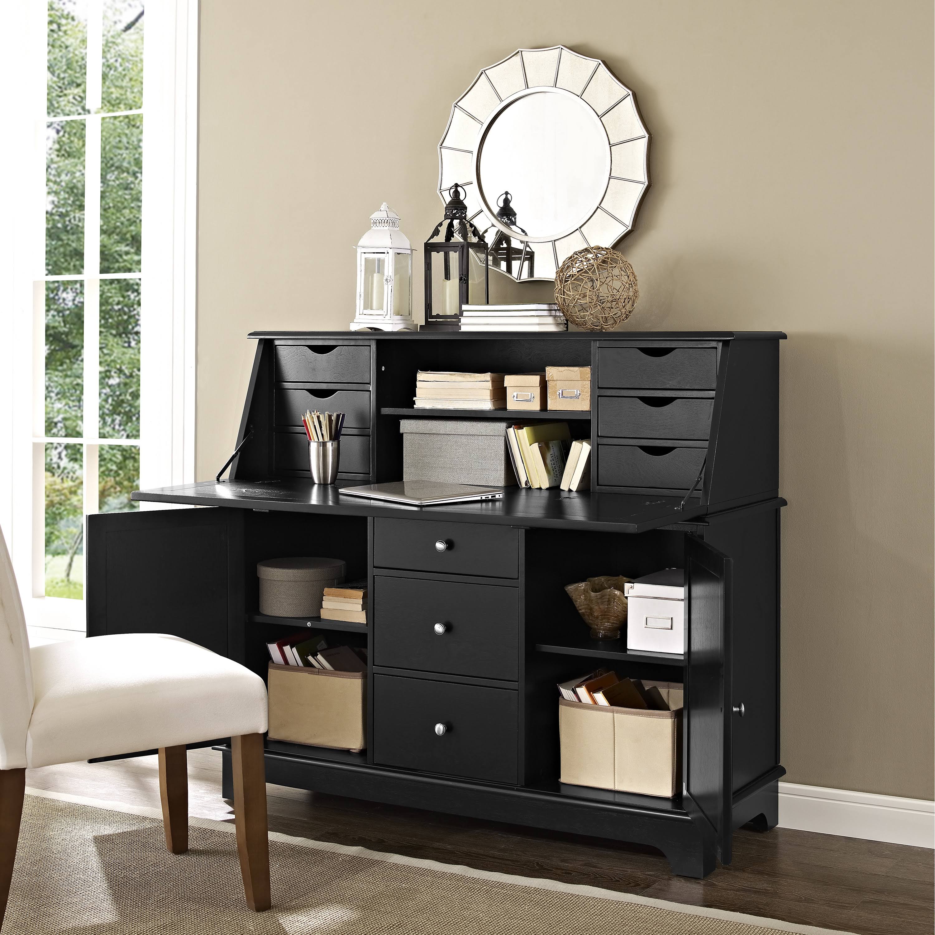 Crosley Furniture Sullivan Secretary Desk, Black E317
