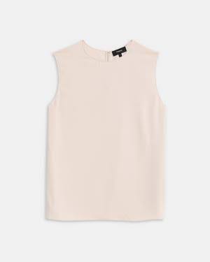 Theory Sleeveless Silk Stretch Top Pink Q675