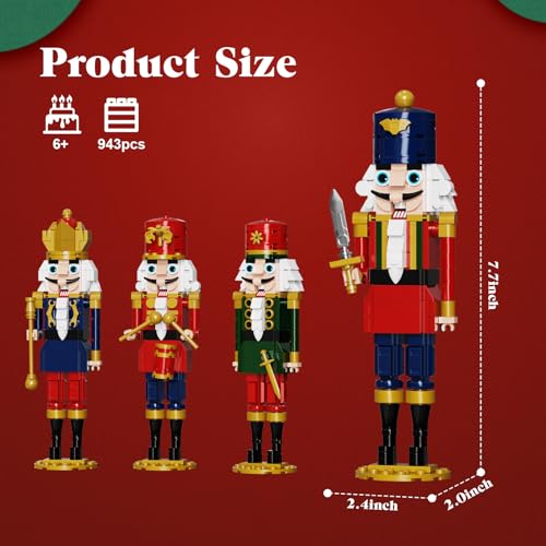Christmas Nutcracker Building Kits, King and Soldier Sets, 943 PCS E833
