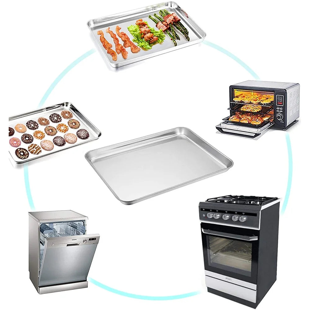 VeSteel Baking Sheet with Rack Set, Stainless Steel, 6 Pieces H75103