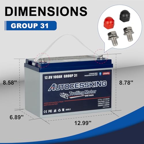 12V 100Ah BCI Group 24 LiFePO4 Battery with Low-Temp Protection F4727
