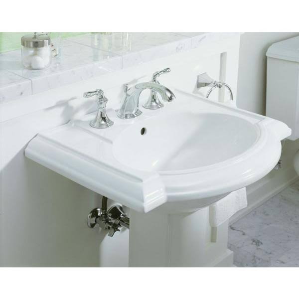 Kohler K-2286-8-0 Devonshire 24x22 Pedestal Bathroom Sink White Z793021