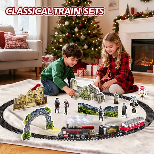 Christmas Train Set with Lights and Sound for Kids Ages 4-8 C174