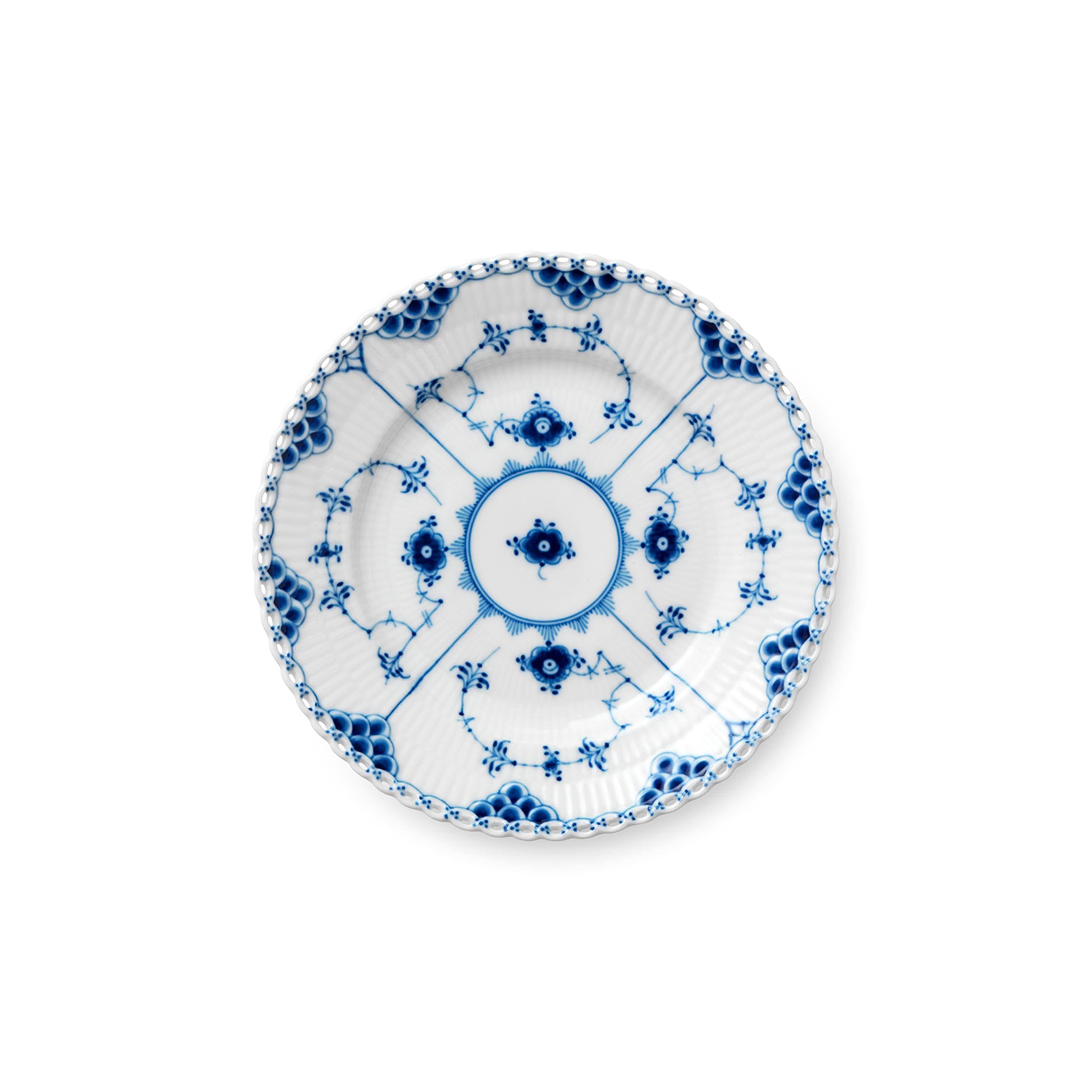 Royal Copenhagen Blue Fluted Full Lace Bread u0026 Butter Plate - Megean