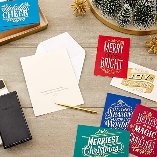 Hallmark Boxed Christmas Cards, Jewel-Tone Floral, 72 Cards with Envelopes H490