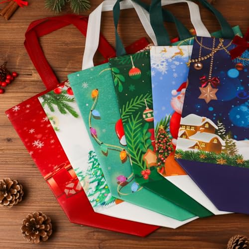habgp 20 Pack Christmas Gift Bags Assorted Sizes with Handle, Reusable Tote K88379