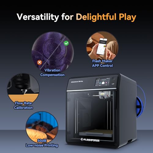 FLASHFORGE Adventurer 5M 3D Printer with Auto Leveling, 600mm/s High-Speed, Quick-Detach Nozzle H9340