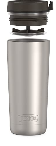 THERMOS ALTA SERIES Stainless Steel Tumbler 18 oz, Matte Steel/Espresso Black U63813