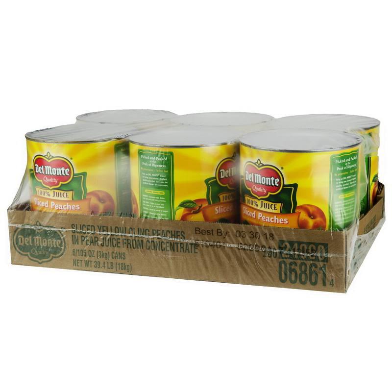 Del Monte Sliced Yellow Cling Peaches in Pear Juice #10 Can, 6-Pack Q205