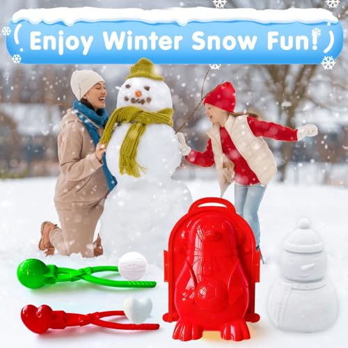 IELEK Winter Snowball Tool Kit for Kids with Handle, Duck Snowball Maker, Animal Sand Molds U163