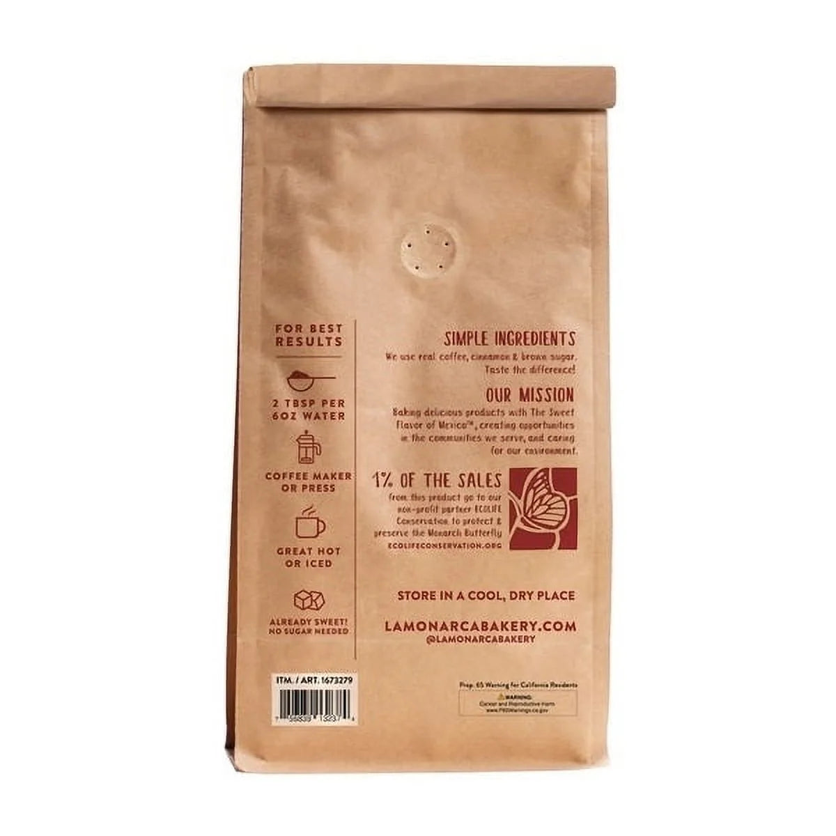 La Monarca Bakery Cafe De Olla, 40 Ounce B95293