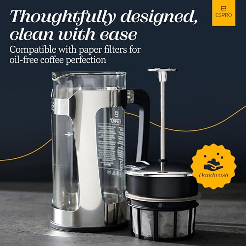 ESPRO P3 French Press Coffee Maker, Black, 32 oz O291