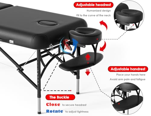CLORIS 84" Portable Massage Table with Carrying Bag Z191211