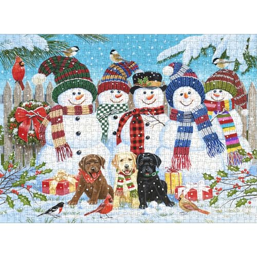 Jigsaw Puzzles for Adults 1000 Pieces Christmas Snowman with Poster E2938