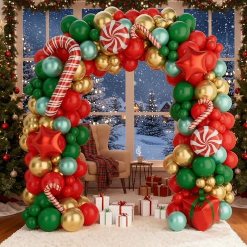 Christmas Balloon Garland Arch Kit 149PCS Red Green Gold for Party Decor B1267