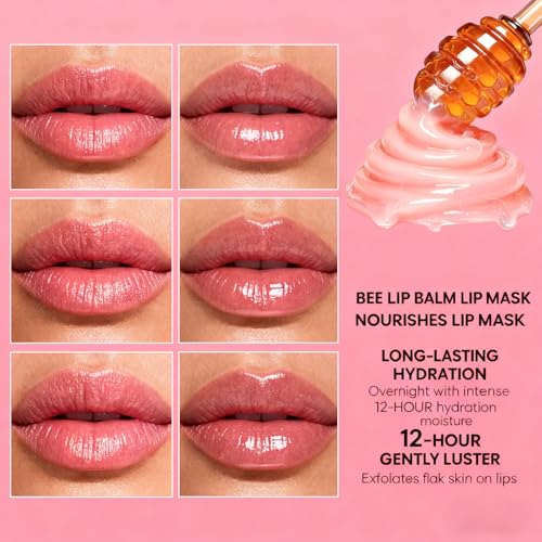 4 PCS Bee Lip Balm Honey Pot Variety Pack Lip Mask P935061