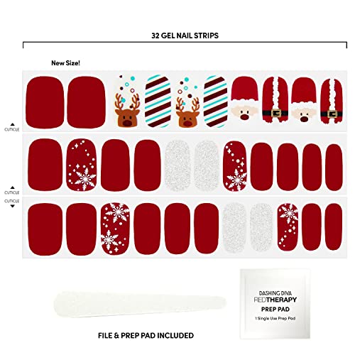 Dashing Diva Gloss Nail Strips Santa Baby - Gel Nail Stickers, 32 Count R845
