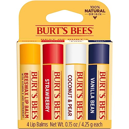 Burt's Bees Lip Balm 4-Pack, Pink Grapefruit, Mango, Coconut & Pear, Pomegranate C323915