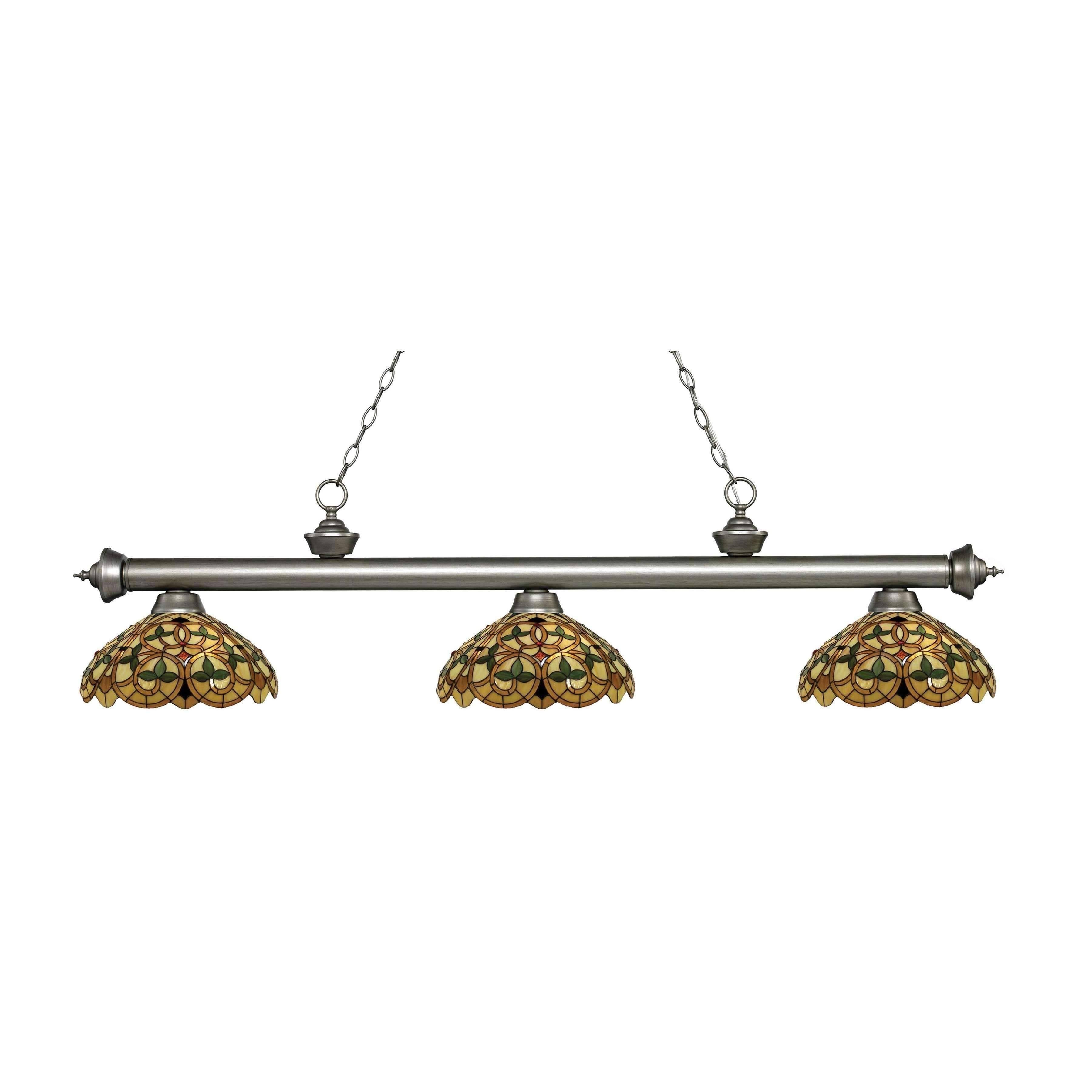 Z-Lite 200-3AS-C14 Riviera 3 Light Billiard Light with Antique Silver