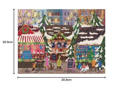 Galison Winter Lights Foil Puzzle, 500 Pieces, 20" x 20" Holiday Jigsaw Puzzle P8985