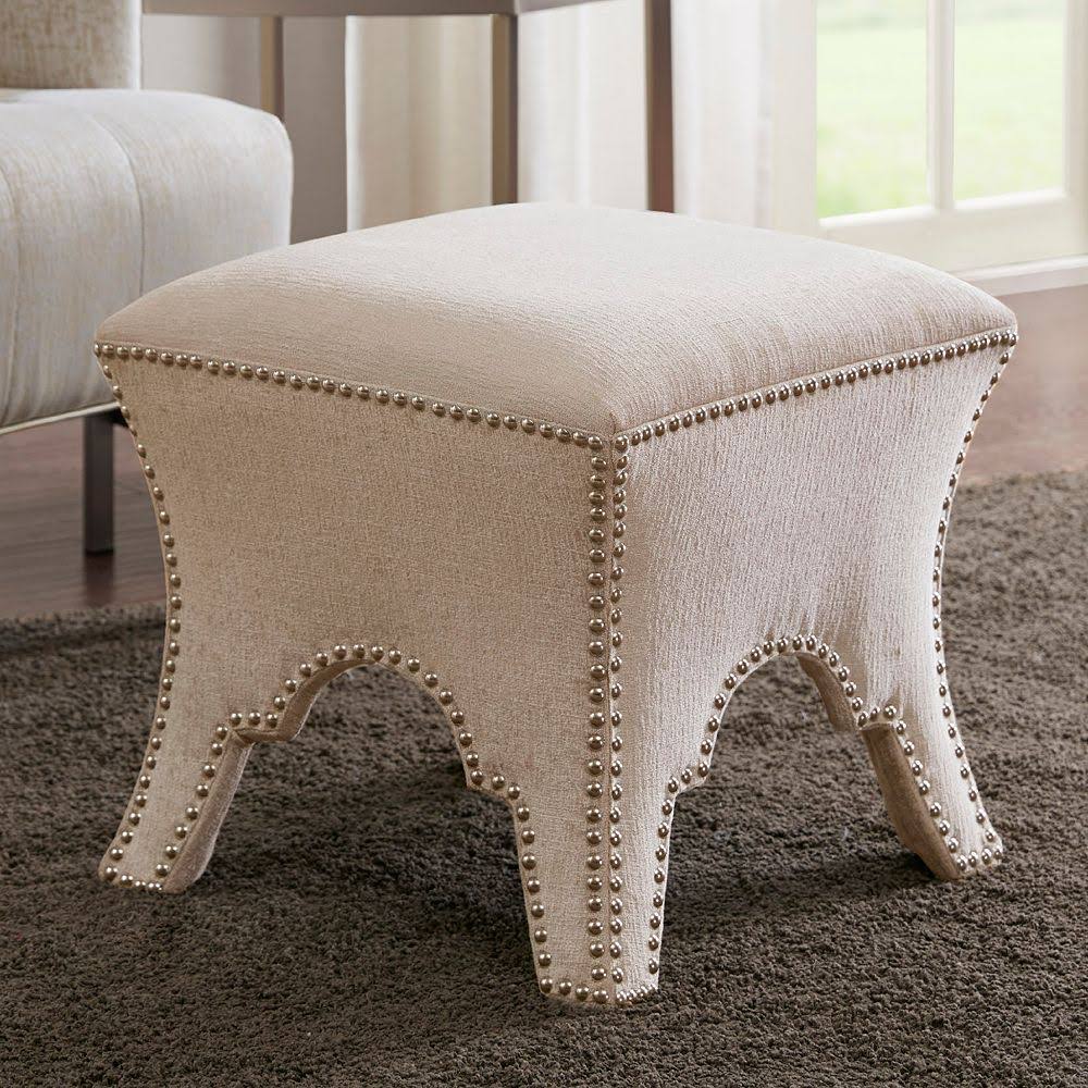 Madison Park Cream Eliza Ottoman L910428