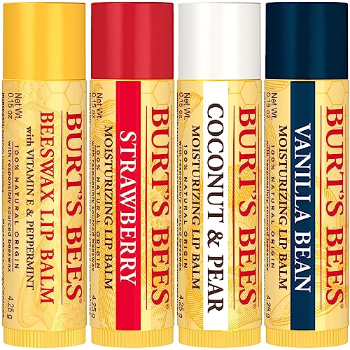 Burt's Bees Lip Balm 4-Pack, Pink Grapefruit, Mango, Coconut & Pear, Pomegranate C323915