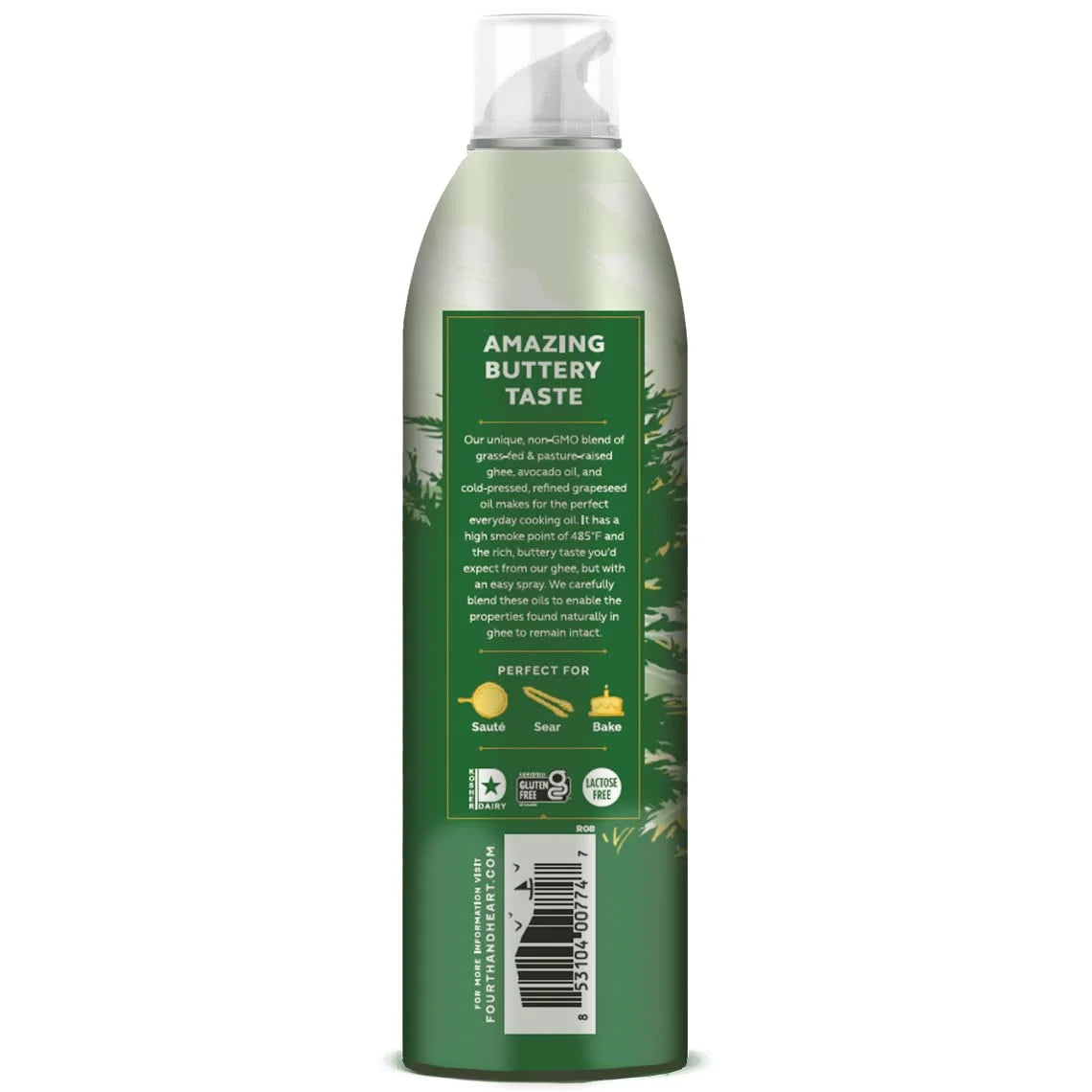 4th & Heart Original Ghee Oil Cooking Spray, 5 oz, Non-Stick High Heat Blend, Keto Z408723