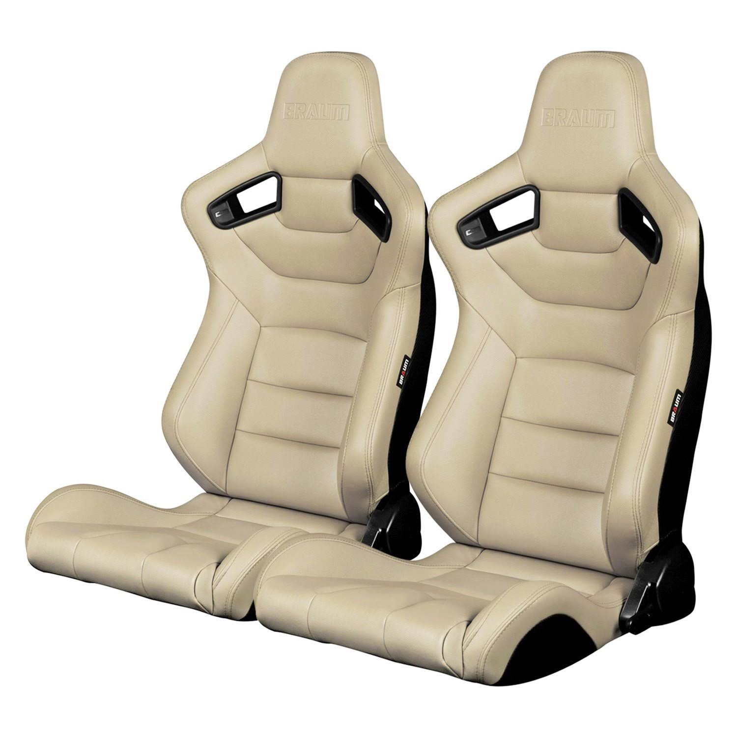 Braum Elite Series Beige Leatherette Racing Seats Pair I45836