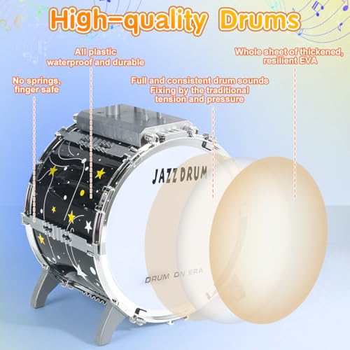 Kids Drum Set for Toddlers 1-3, Jazz Drum Toy with Lights, Percussion Kit for Boys Girls K90721