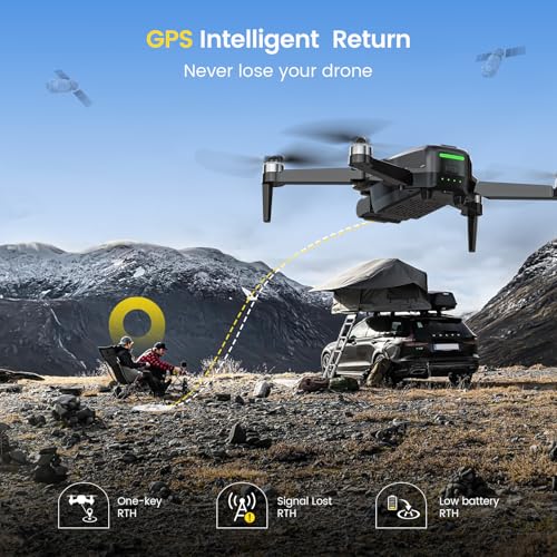 DEERC D65 2 Axis Gimbal GPS Drone with Camera 4K for Adults C48351