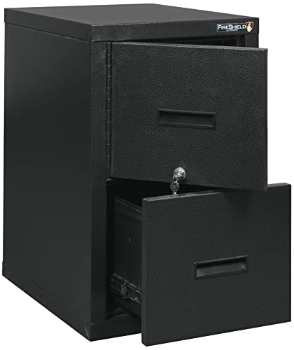 FireKing® FireShield 22" Vertical 1-Drawer File Cabinet and Safe, Black Stone Z8493