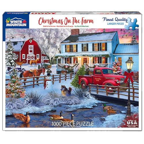 White Mountain 1000 Piece Jigsaw Puzzle Christmas On The Farm P1693