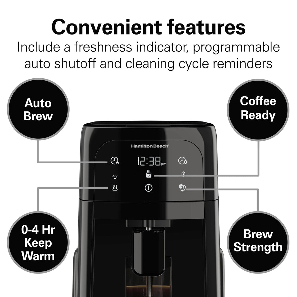 Hamilton Beach One Press Dispensing Coffee Maker, 12 Cup, Black P268