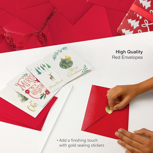 Dessie 30 Unique Christmas Cards with Envelopes and Gold Sealing Stickers B61775