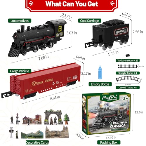 Electric Train Set with Smoke, Lights & Sound for Kids P7649