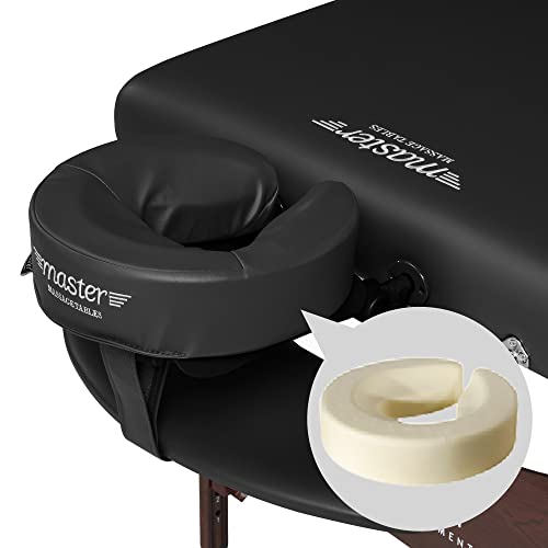 Master Massage Newport Portable Massage Table with 2.5" Cushion, Walnut Hardwood, Black, 30" R296868