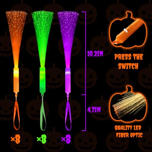 Christmas Fiber Optic Wand Party Favors for Kids, 12 Pack Glow Sticks Toys R421537