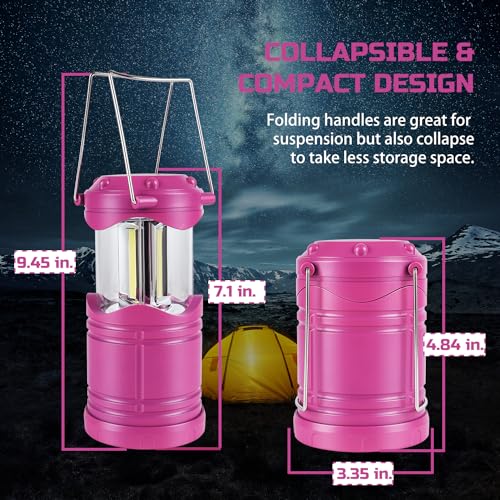 Lichamp LED Camping Lantern 4 Pack, Battery Powered Portable Hanging Light X975