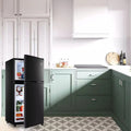 GGTB 3.2 Cu ft Two Door Mini Fridge with Freezer, Retro Compact Refrigerator with Freezer, Black