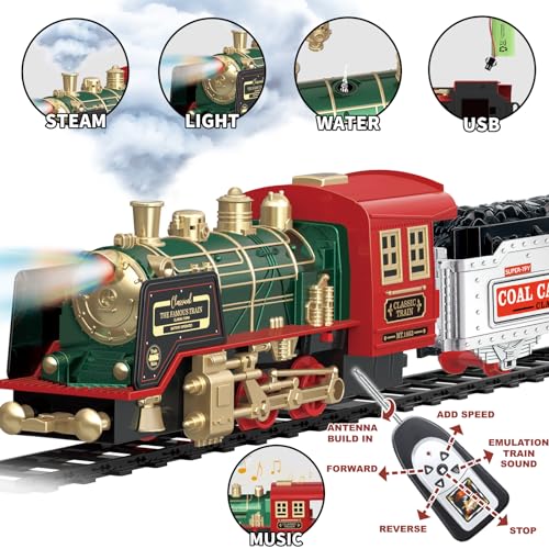 Kids Electric Train Set with Remote Control, Lights and Sounds X845180