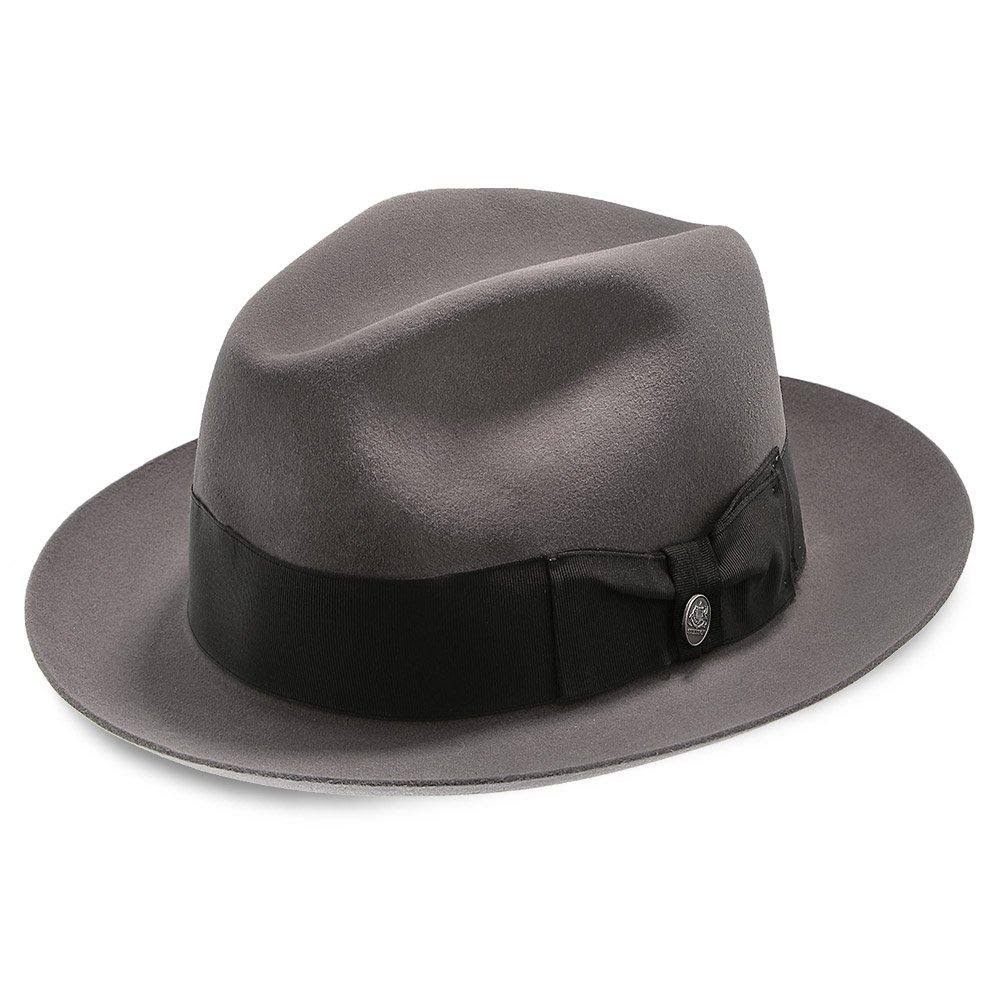 Stetson Temple Fur Felt Fedora Hat Gray U4384
