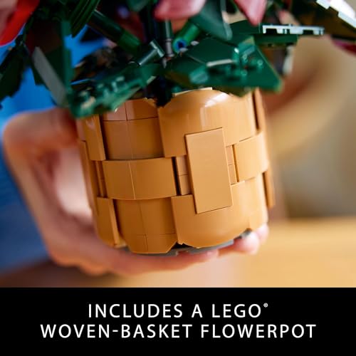 LEGO Icons Poinsettia Building Set for Adults, Artificial Flowers for Christmas Table Decoration N665