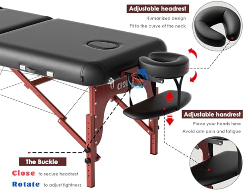 CLORIS 84" Portable Massage Table with Carrying Bag Z191211