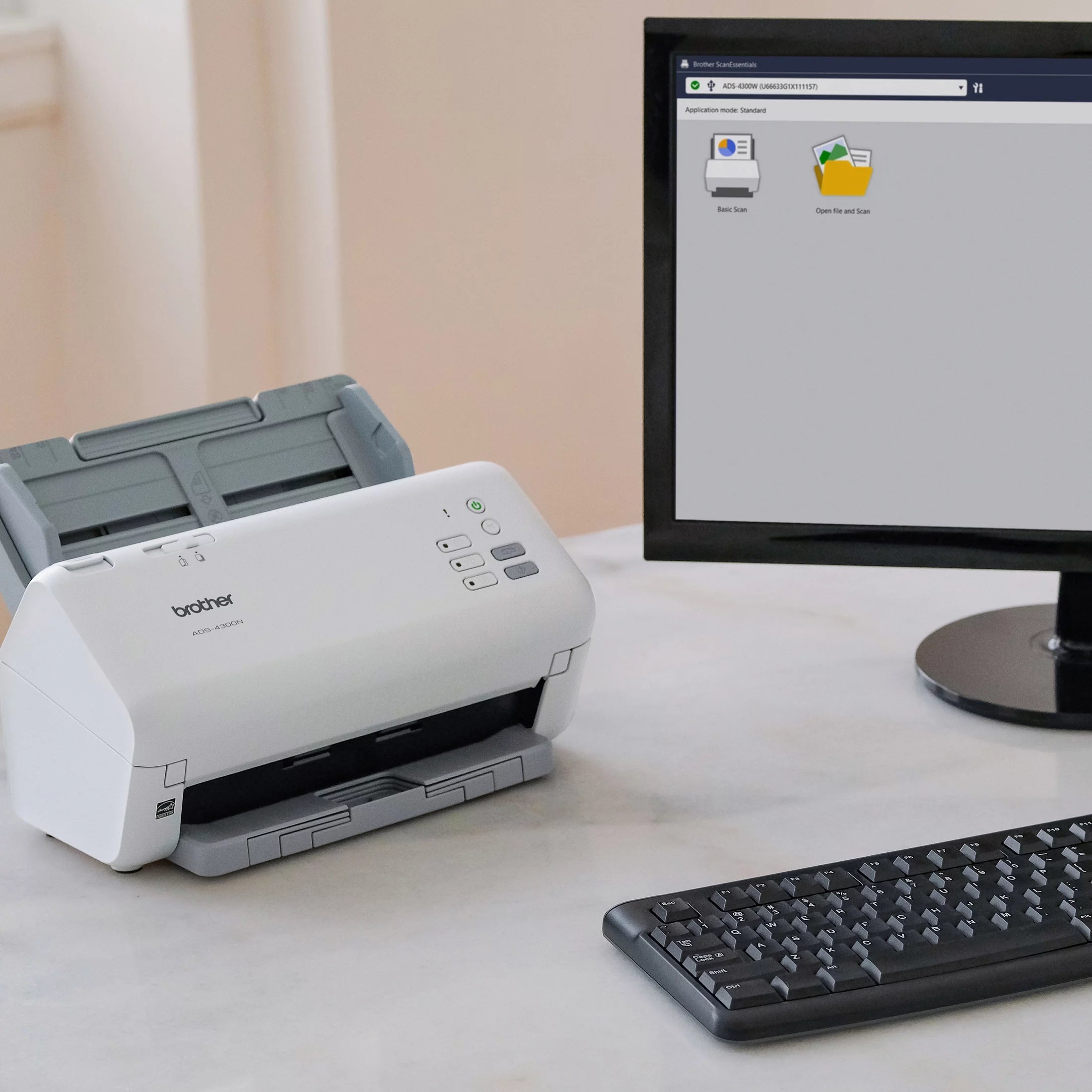Brother ADS4300N Desktop Document Scanner for Business Workgroups W9072